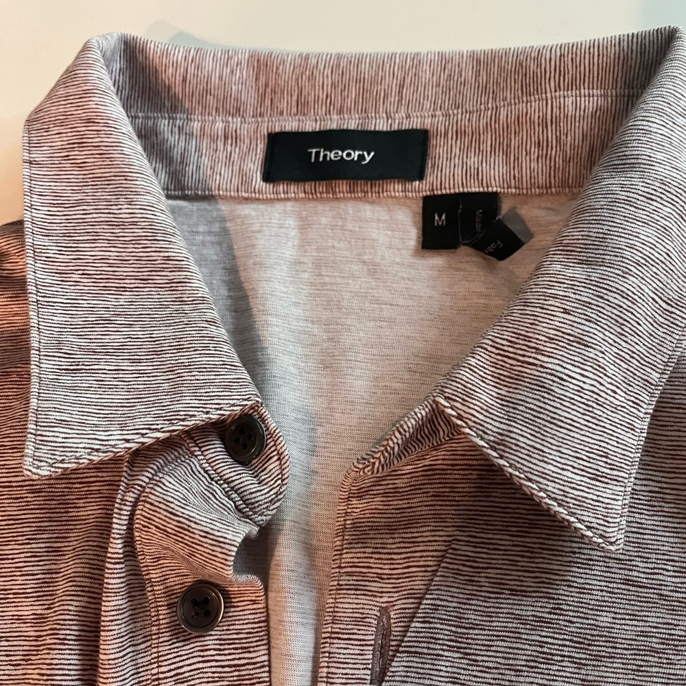 Theory Textured Button-Up Shirt in Black and White